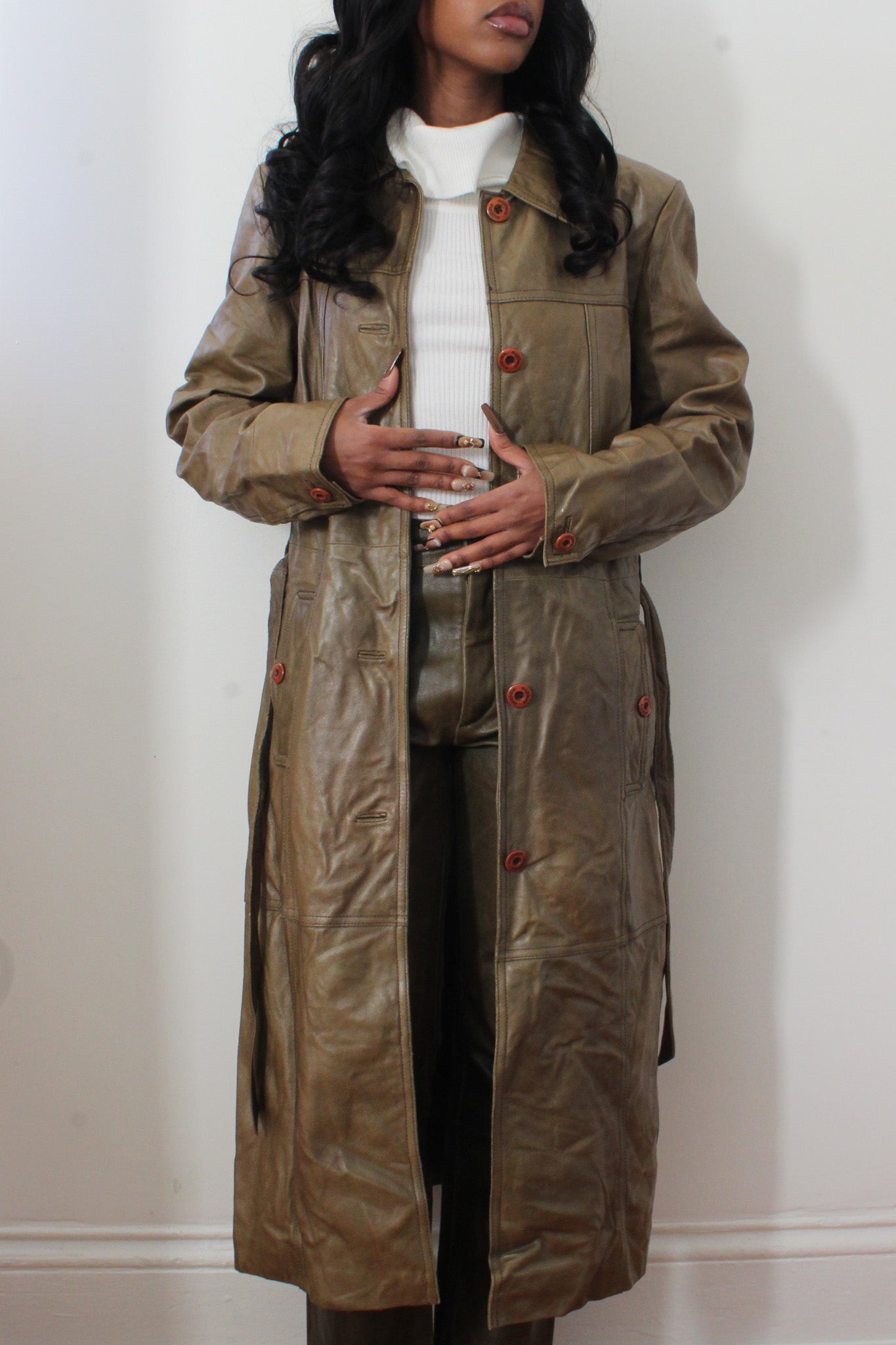 Leather trench