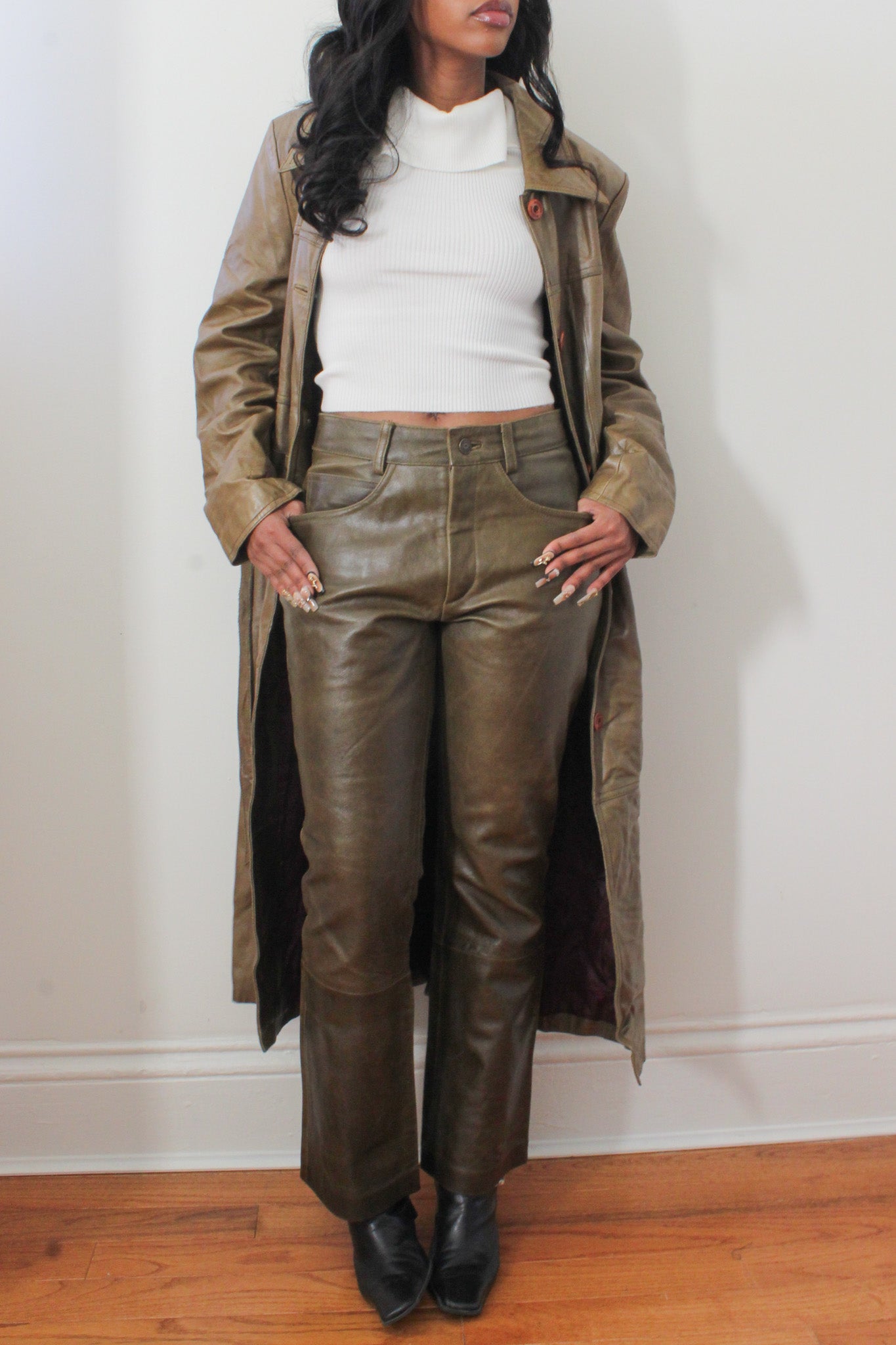 Leather trench