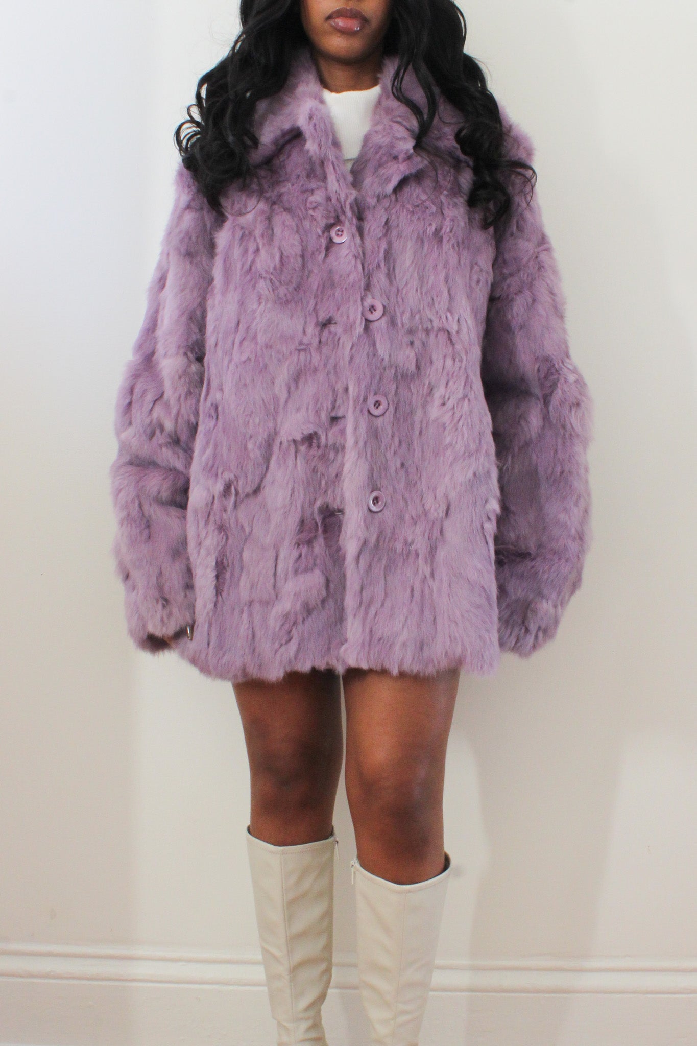 Lavender rabbit fur