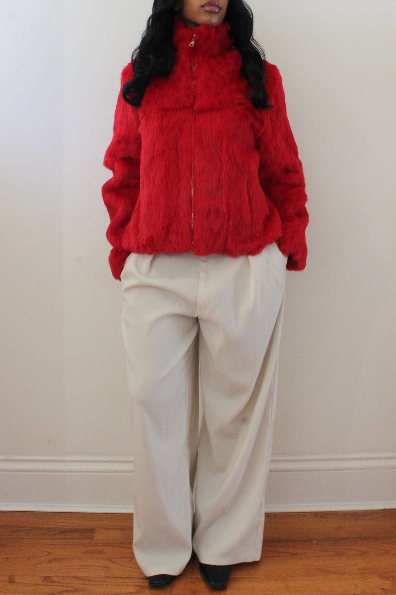 Red rabbit fur