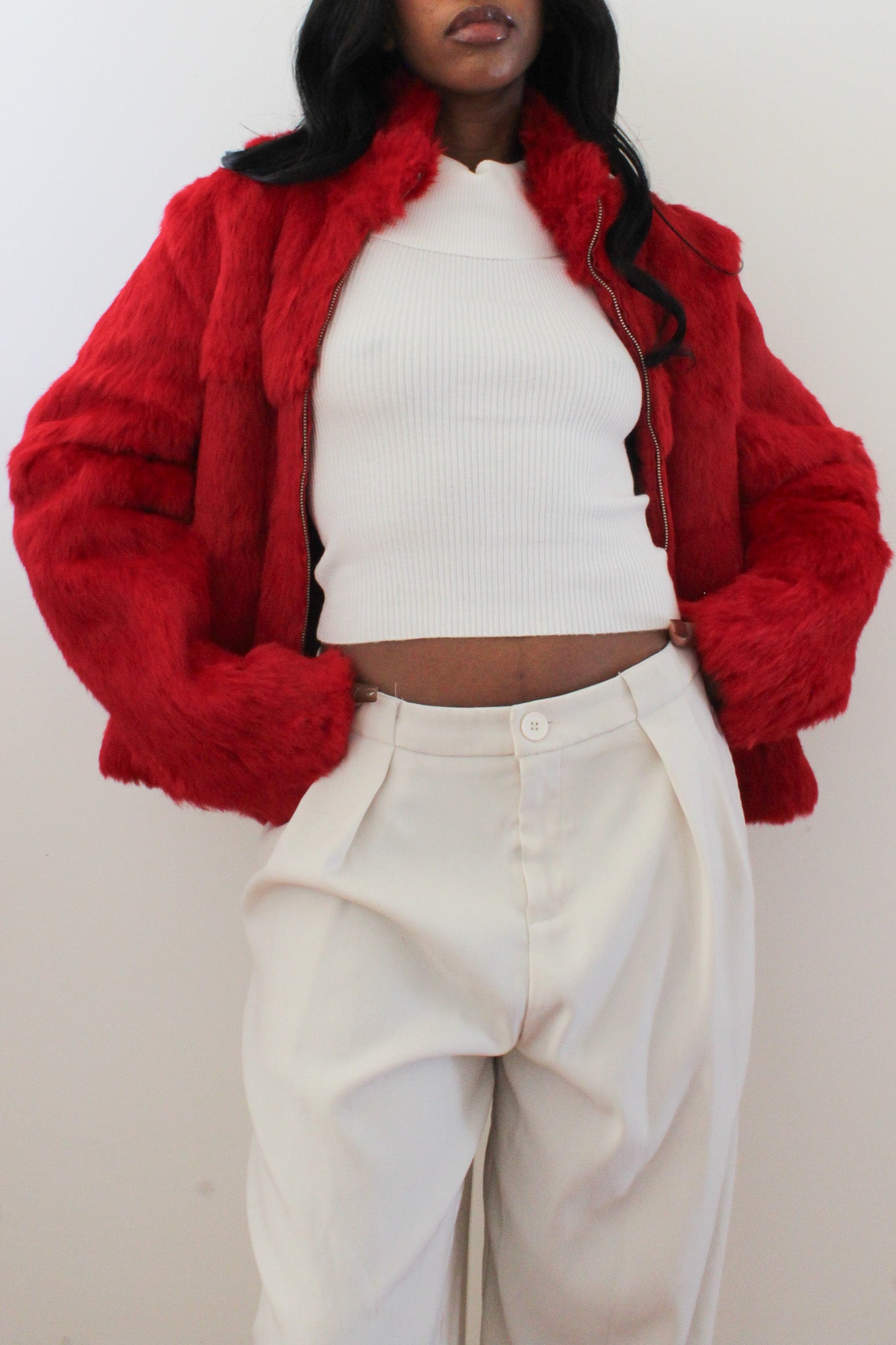 Red rabbit fur