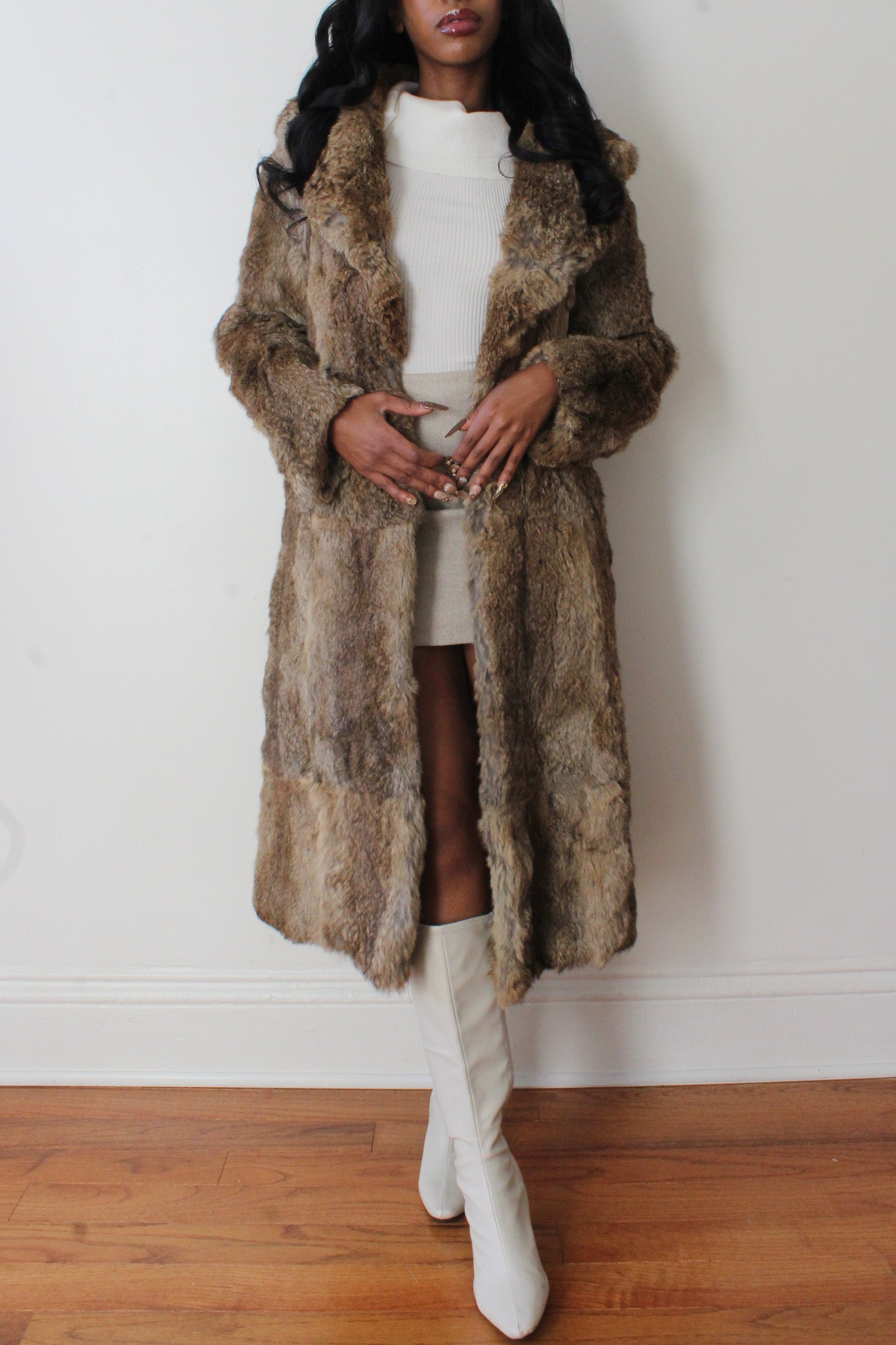 Rabbit fur coat