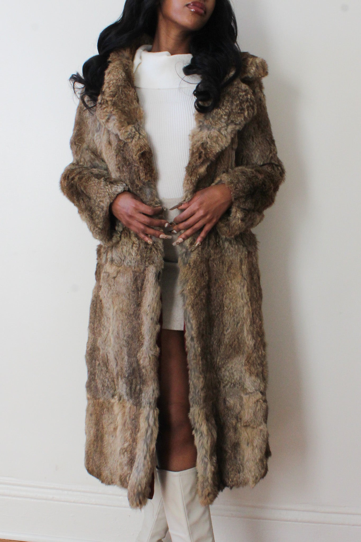 Rabbit fur coat