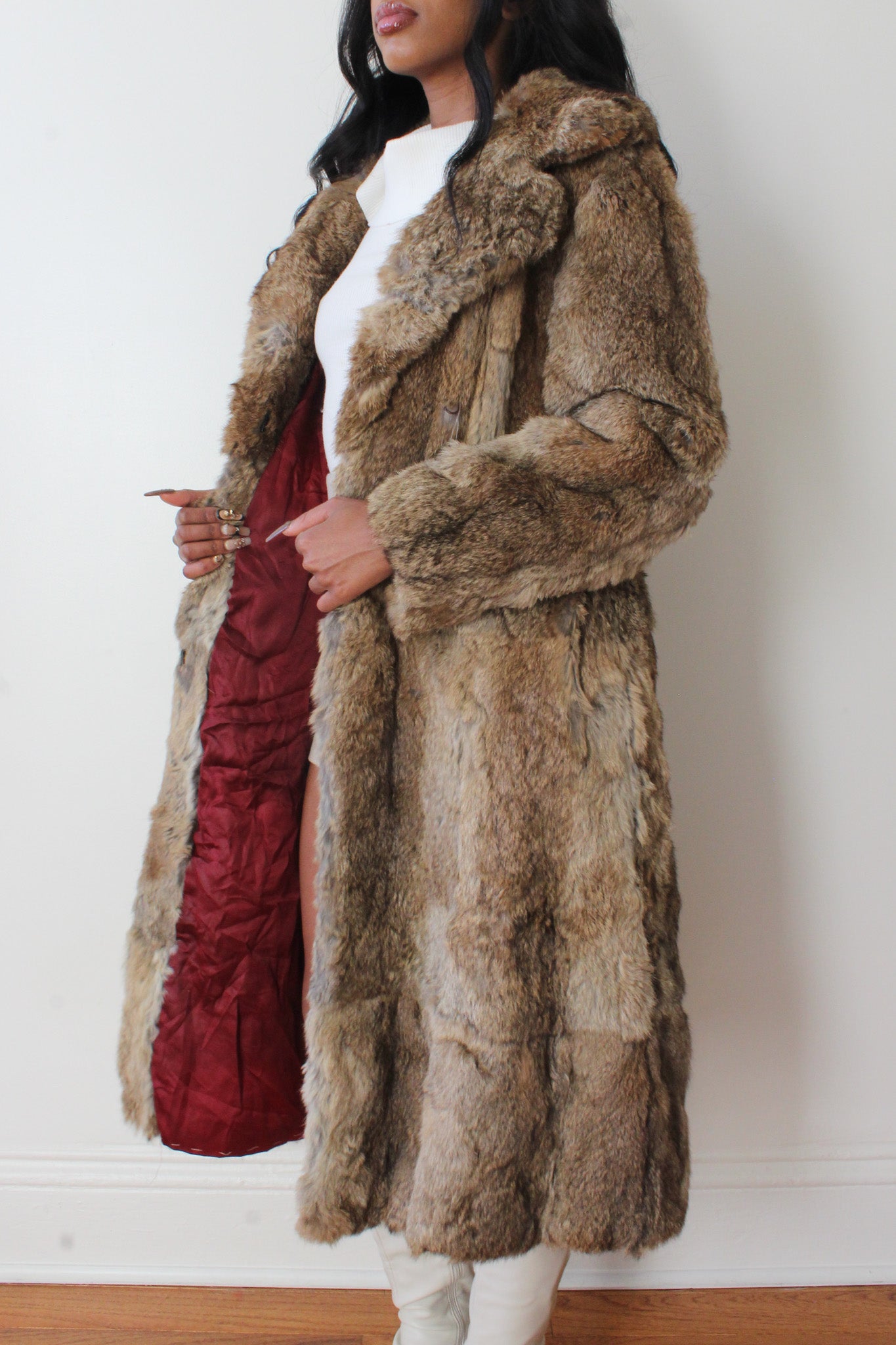 Rabbit fur coat