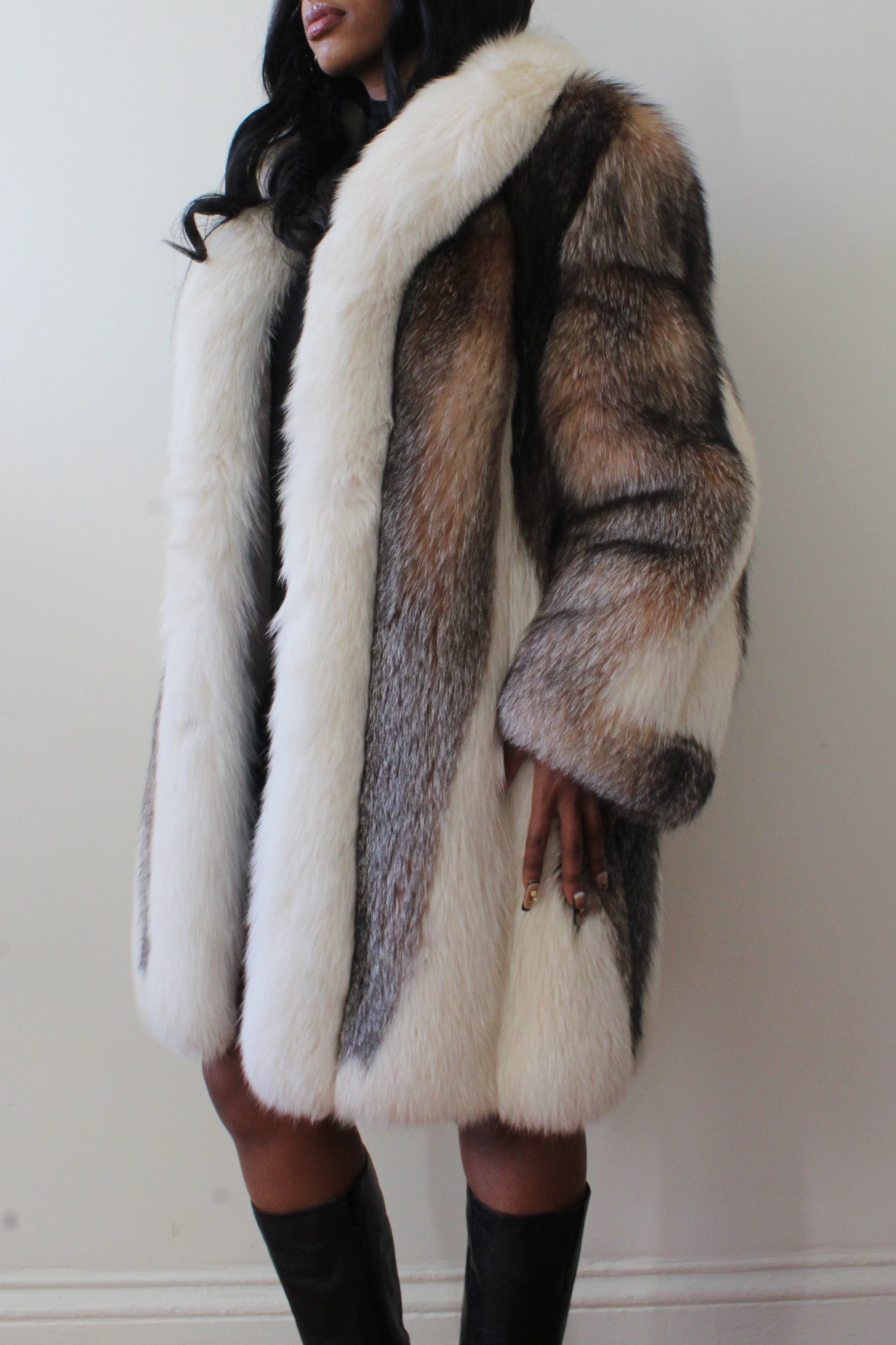 Red fox fur coat