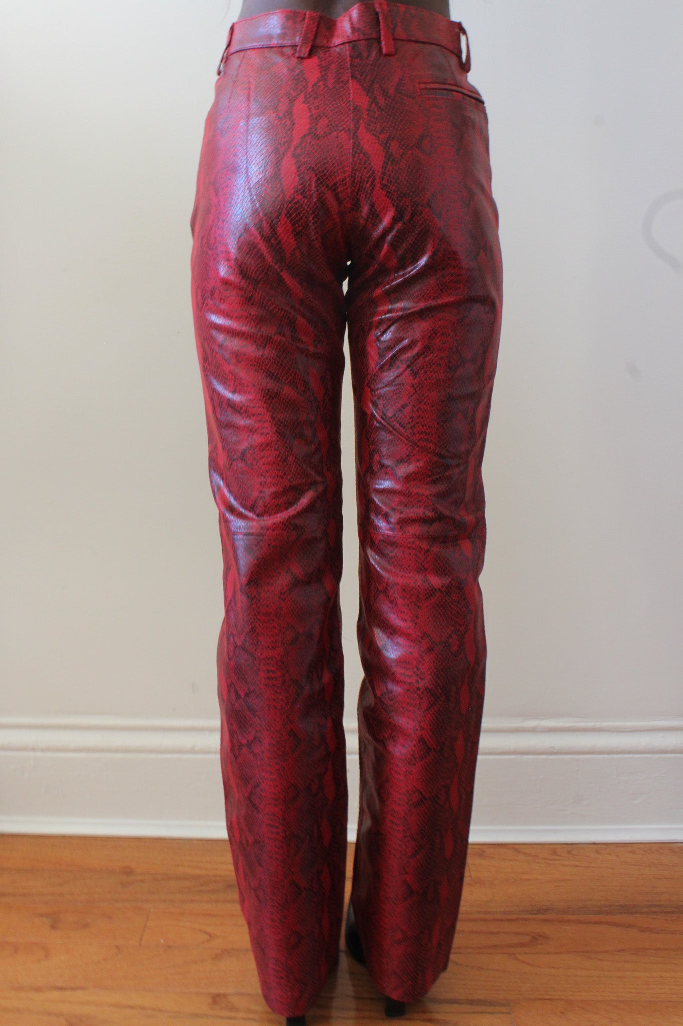 Snakeskin leather pants