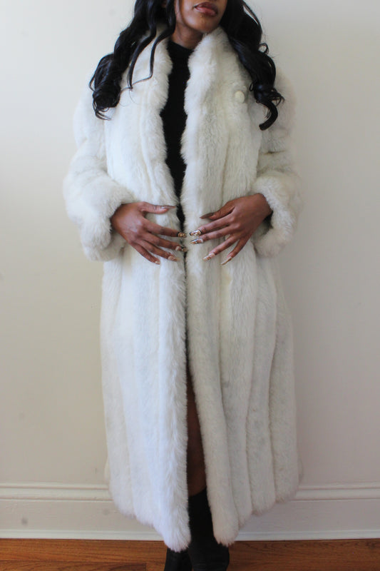 White fur coat