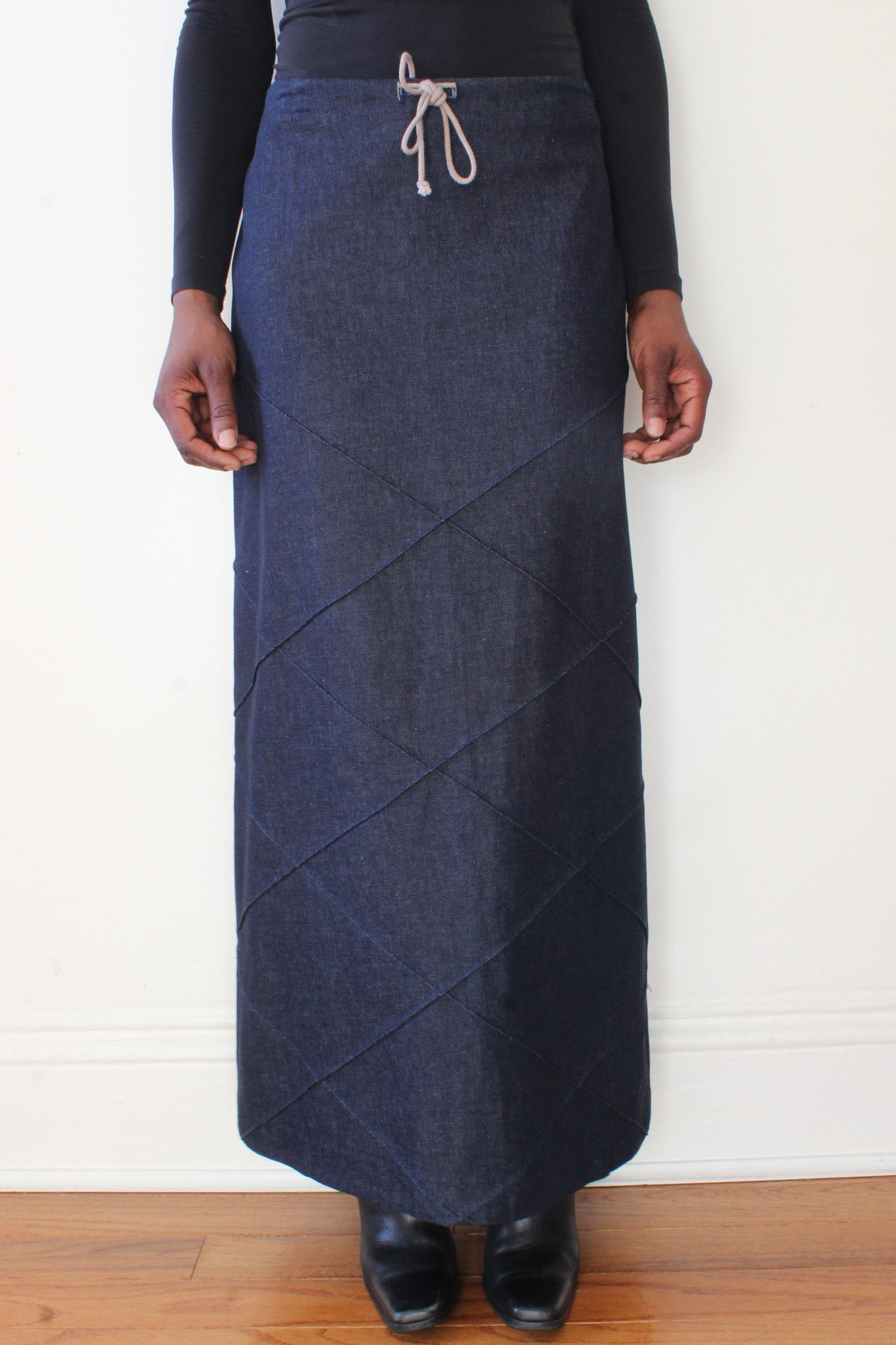 Denim maxi skirt
