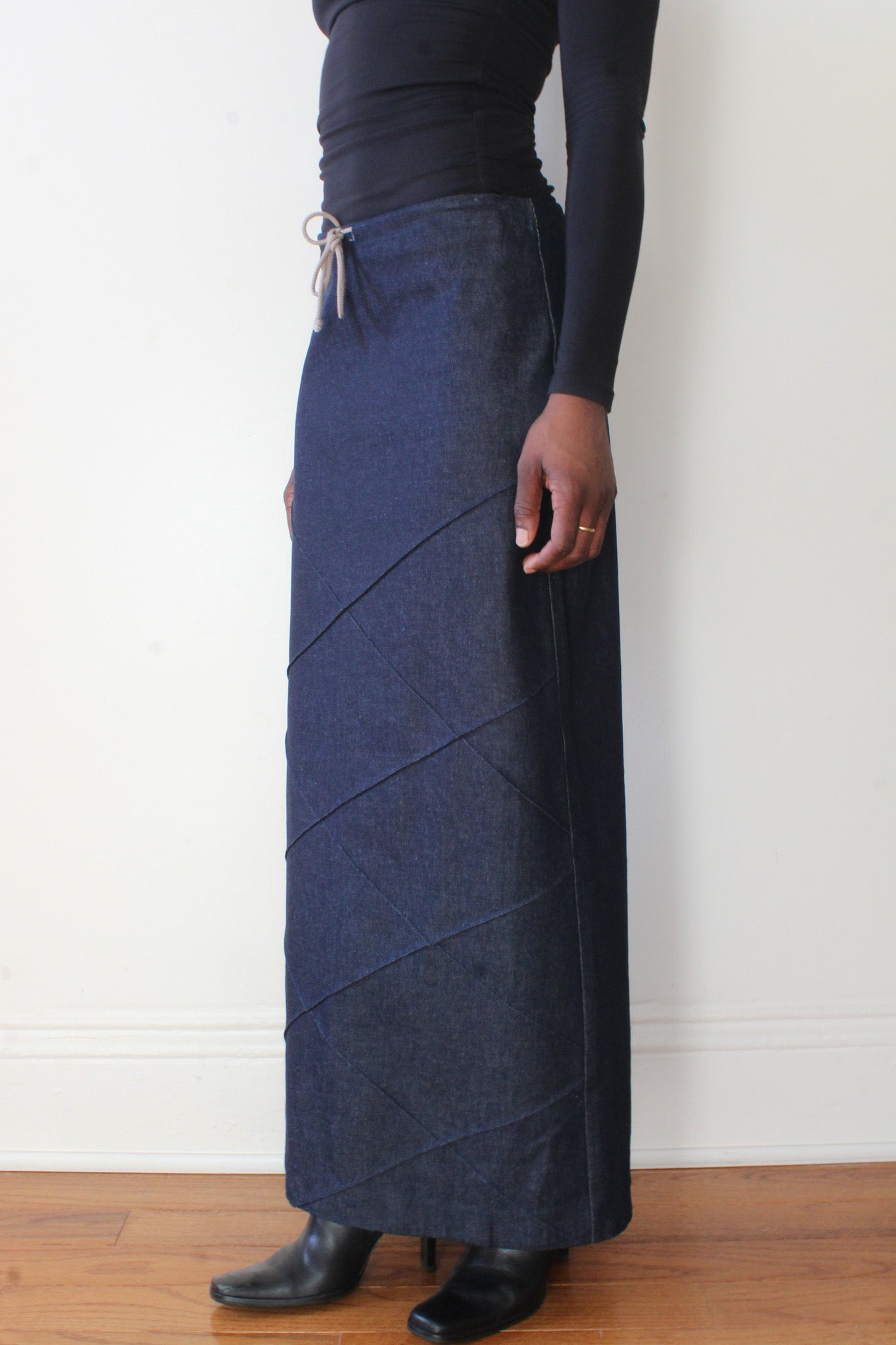 Denim maxi skirt