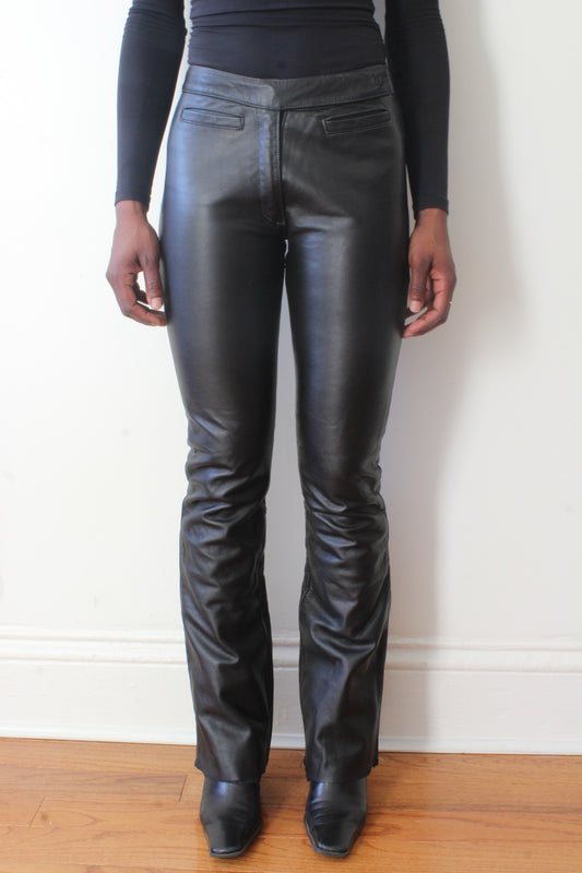 Black leather pants