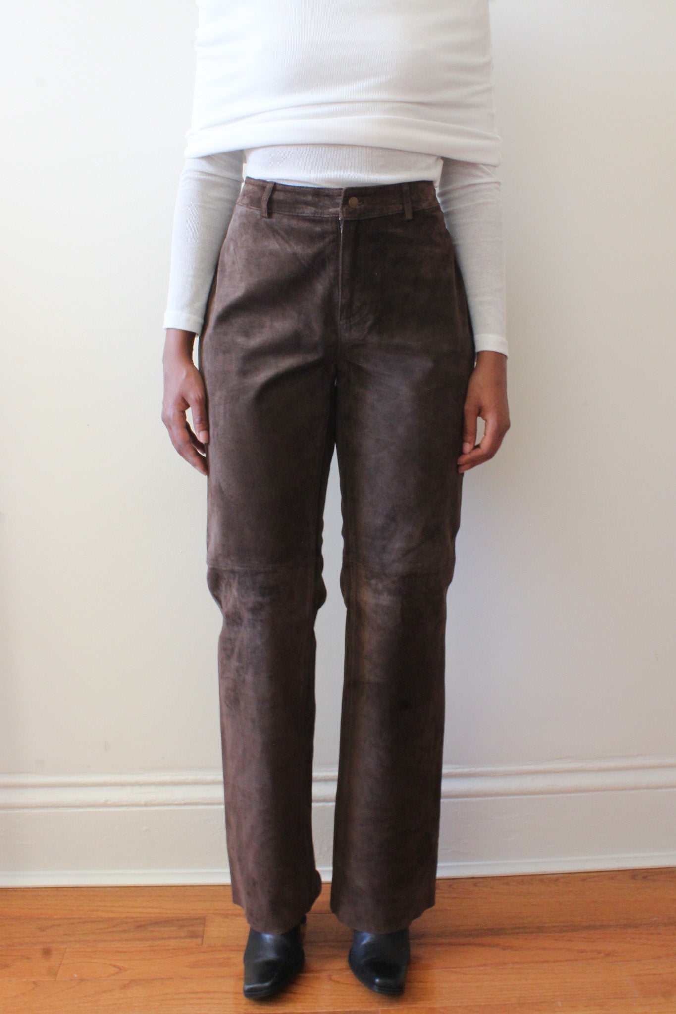 Brown suede pants