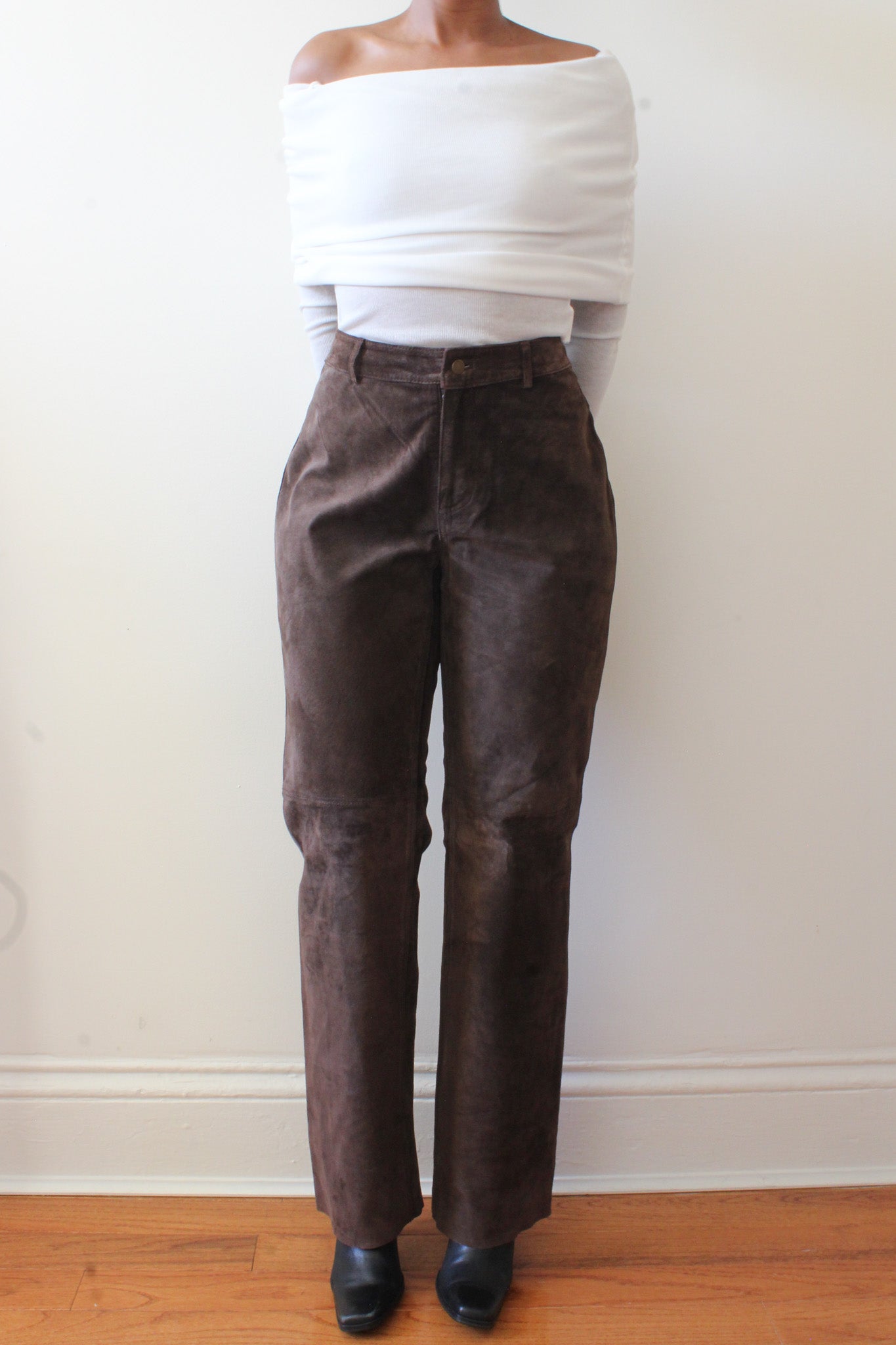 Brown suede pants