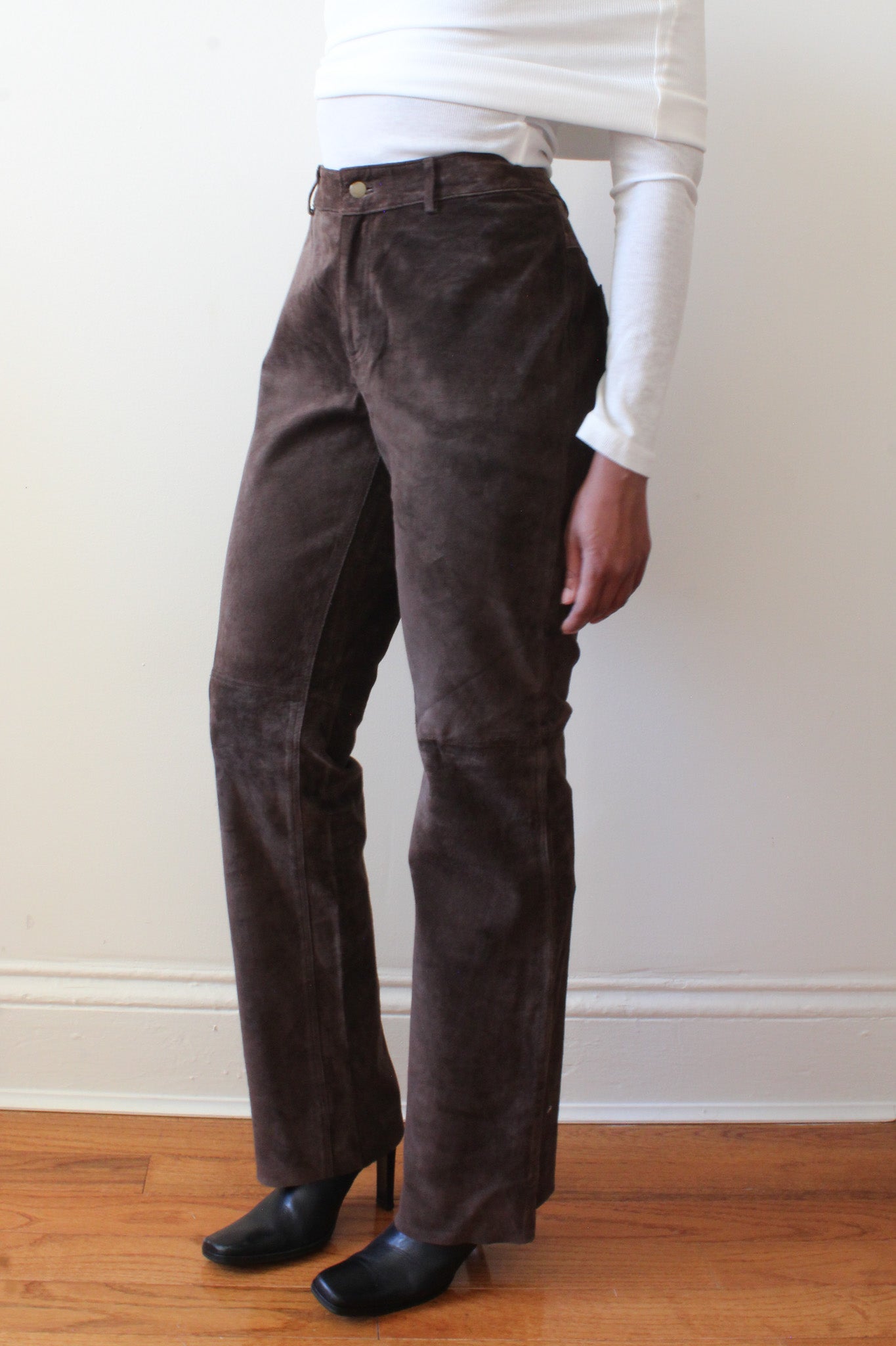 Brown suede pants