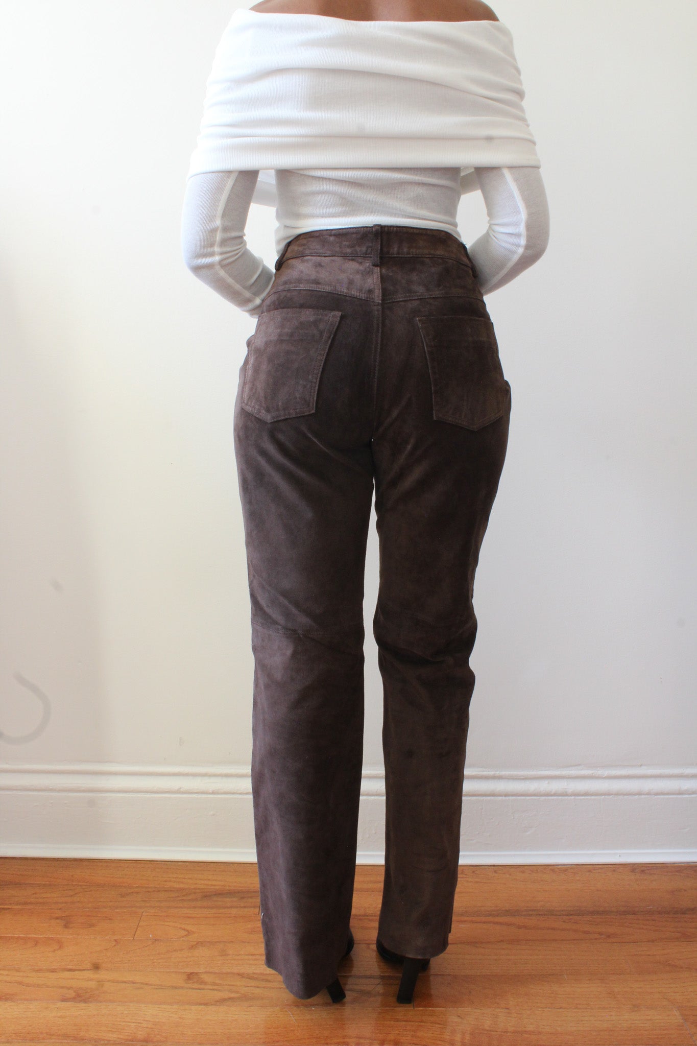 Brown suede pants