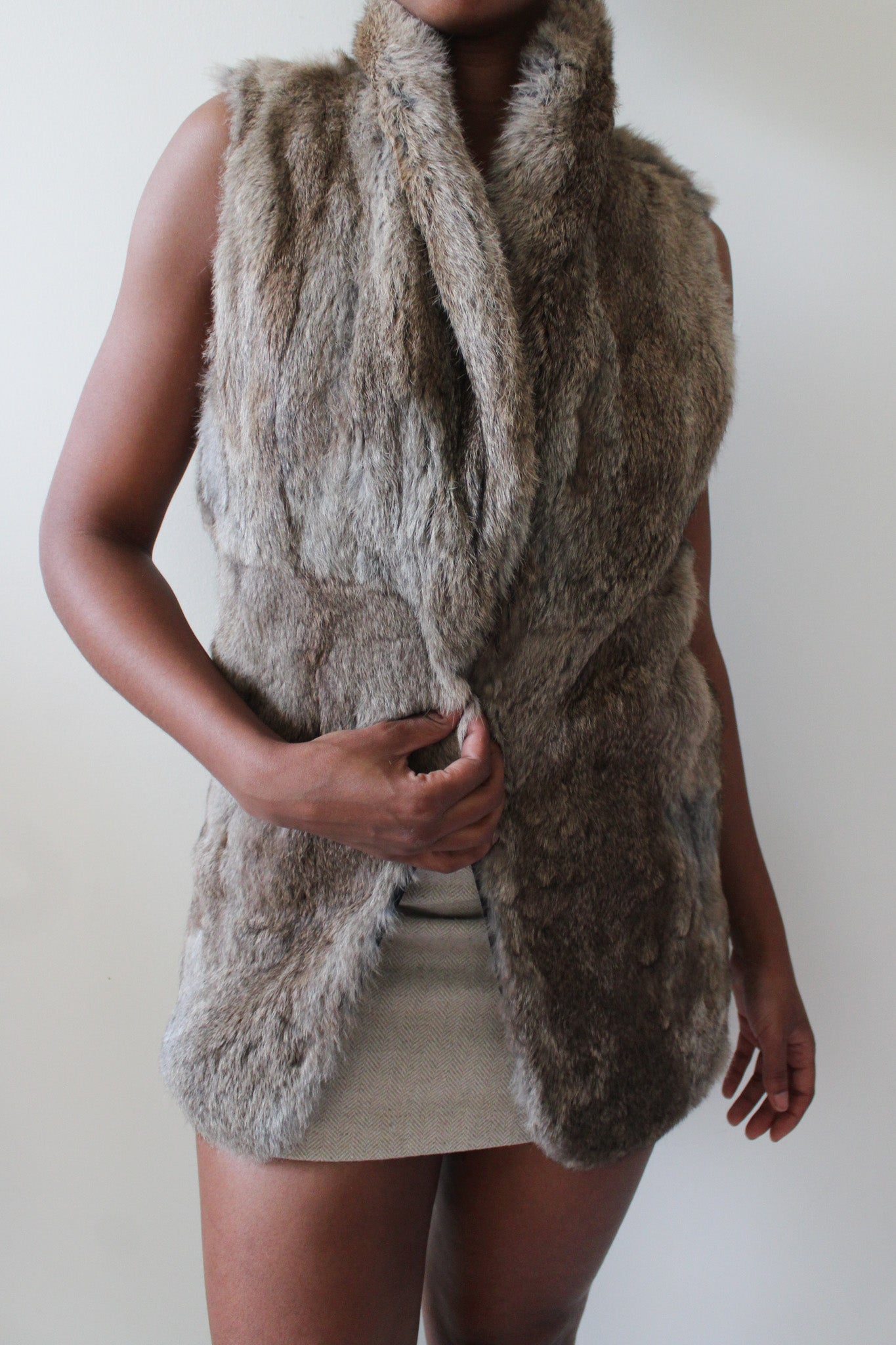 Rabbit fur vest