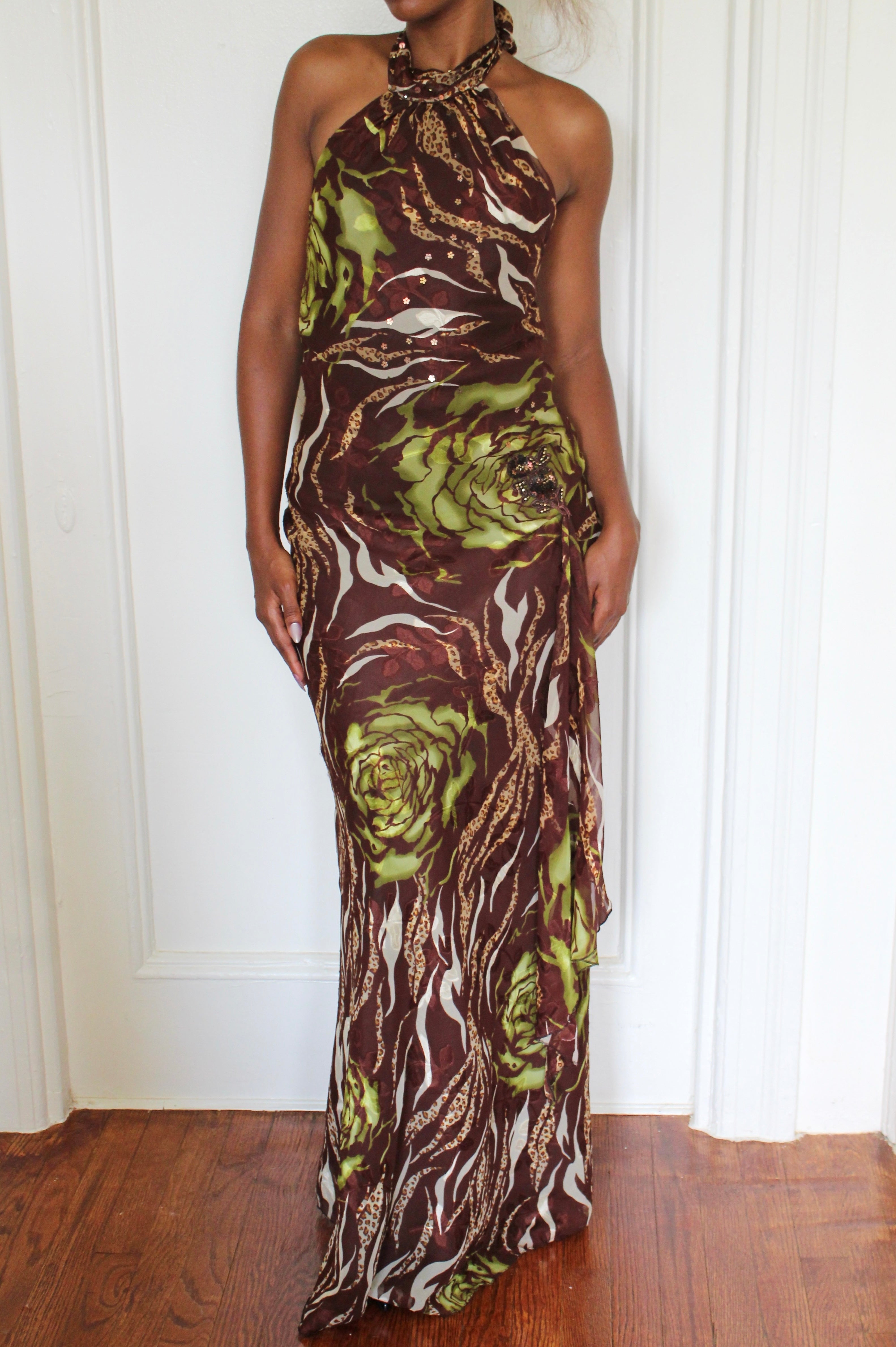 Printed floral maxi dress