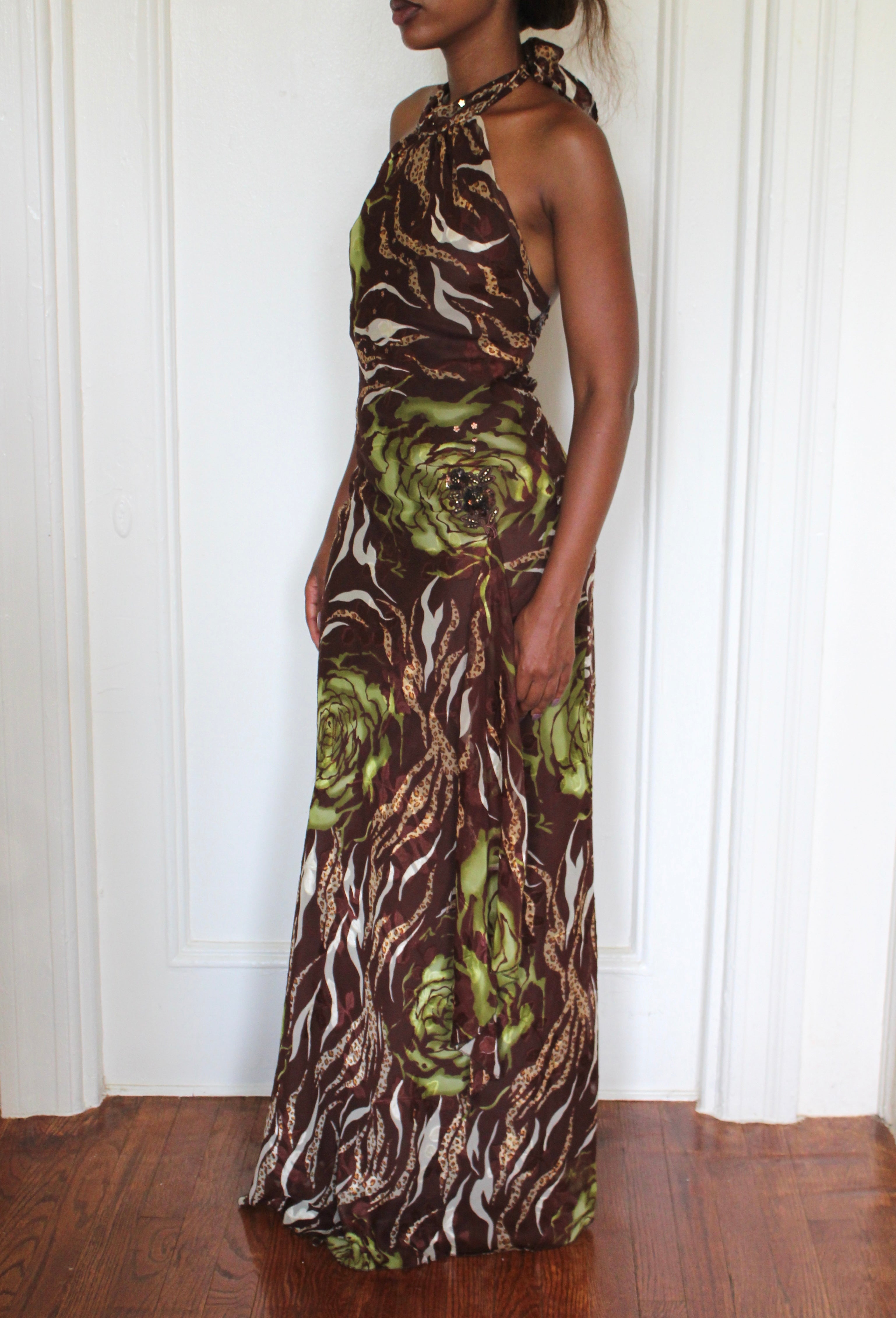 Printed floral maxi dress