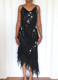 Black beaded flowy dress
