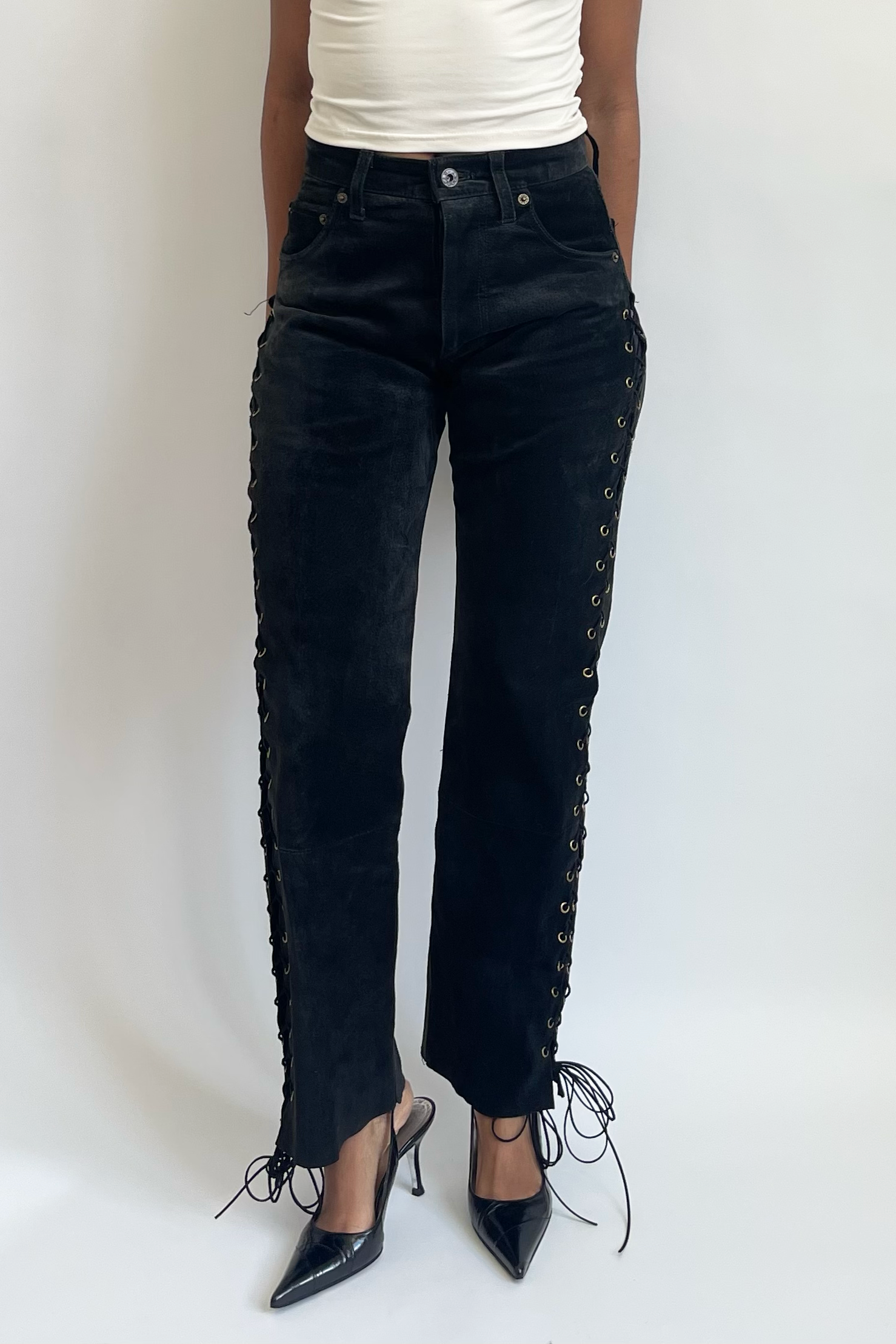 Laced Pants Black