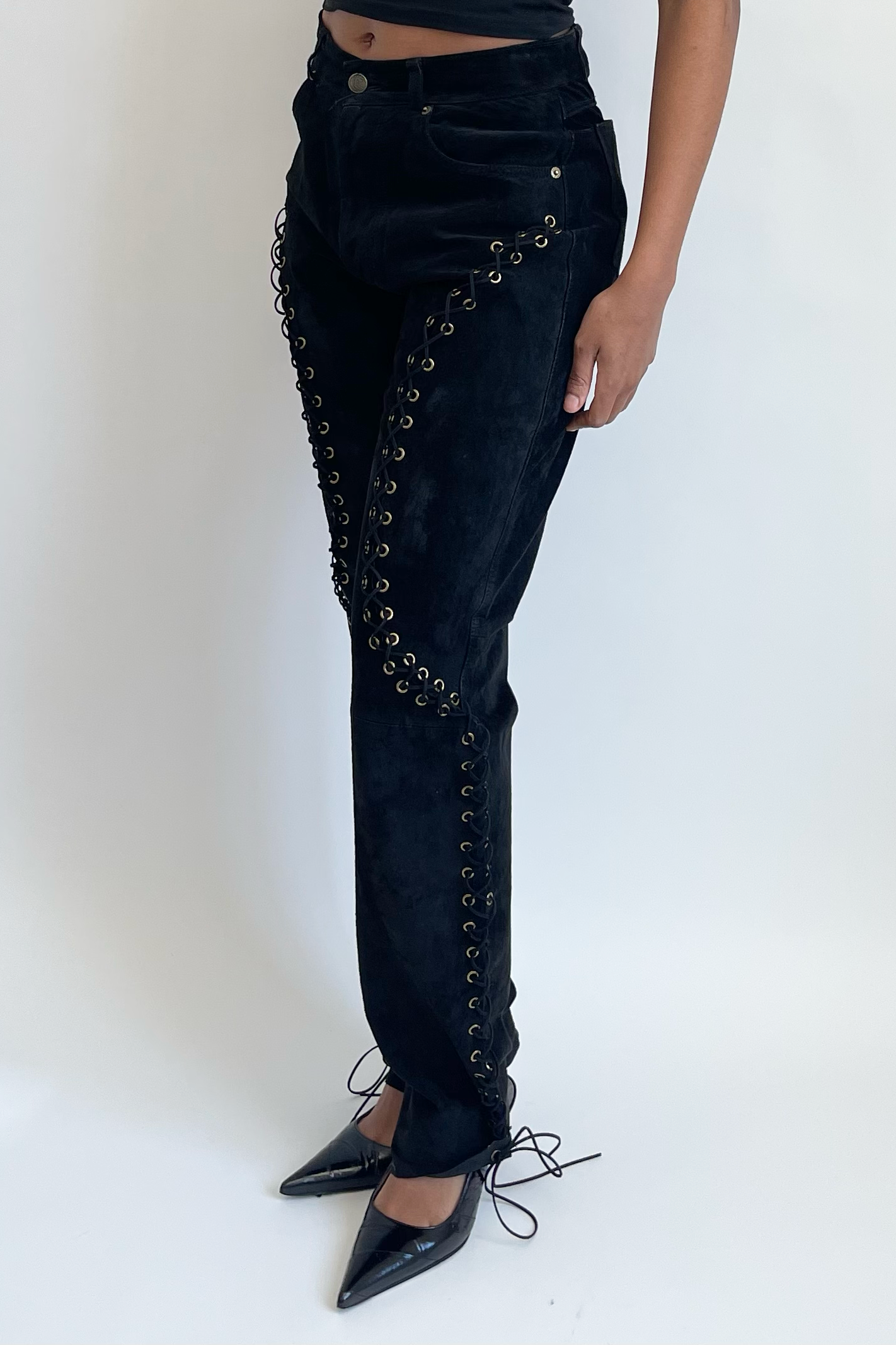 Laced Pants Black