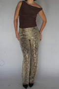 Silk snake print pants