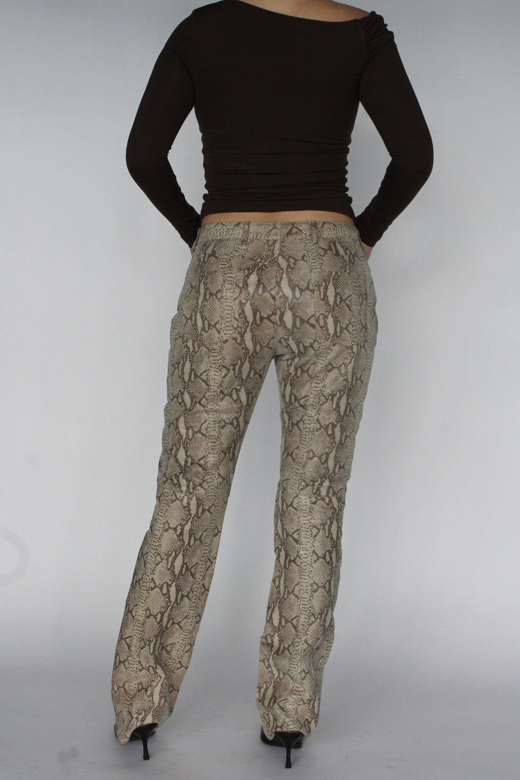 Leather snakeskin pants
