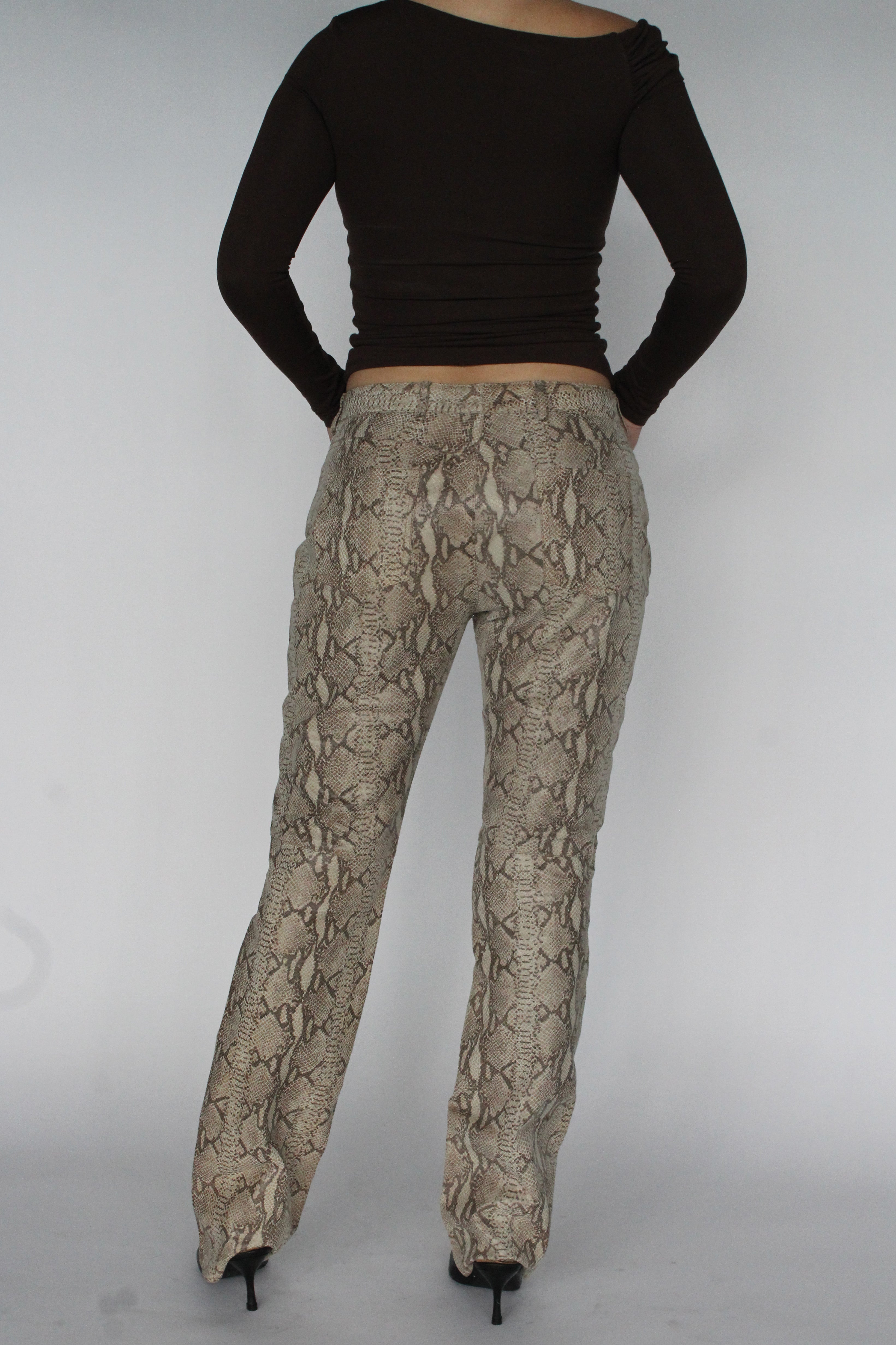 Leather snakeskin pants