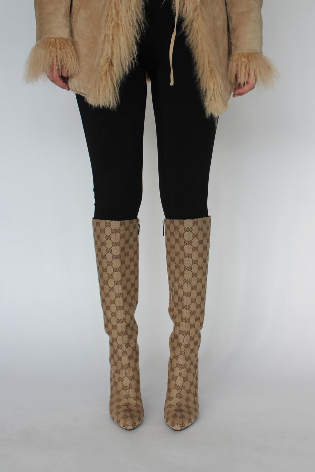 Gucci by Tom Ford monogram canvas boots