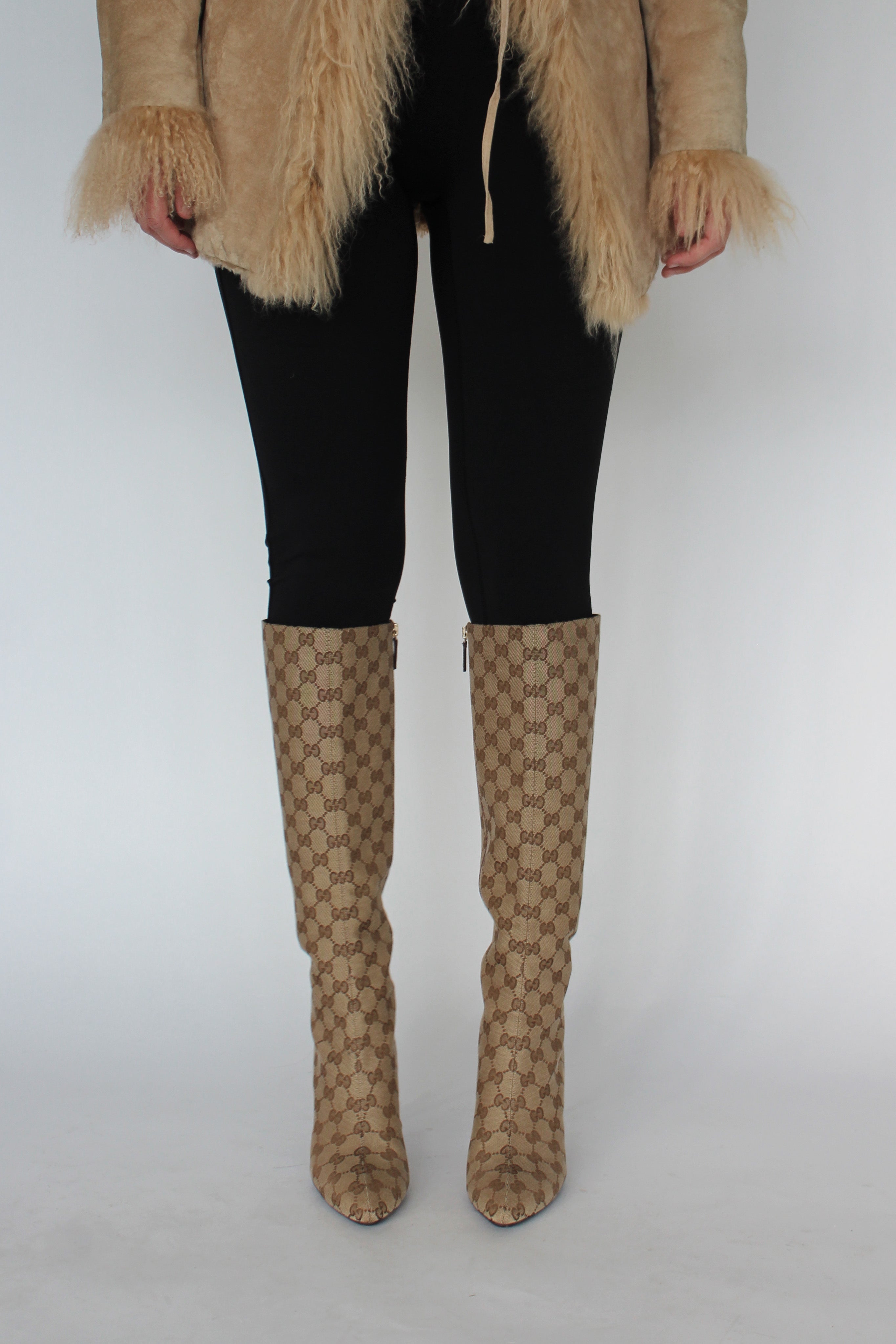 Gucci by Tom Ford monogram canvas boots