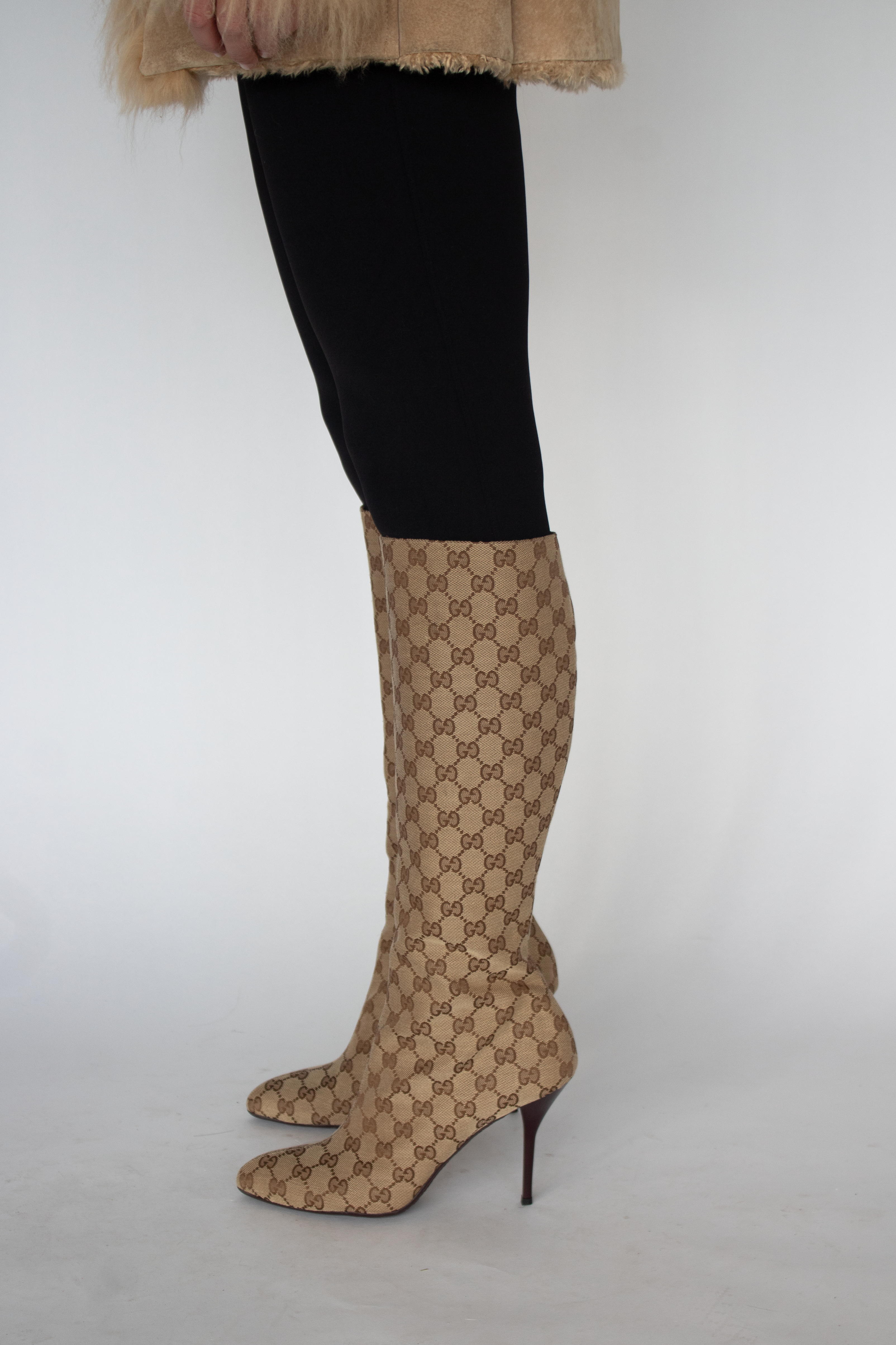 Gucci by Tom Ford monogram canvas boots