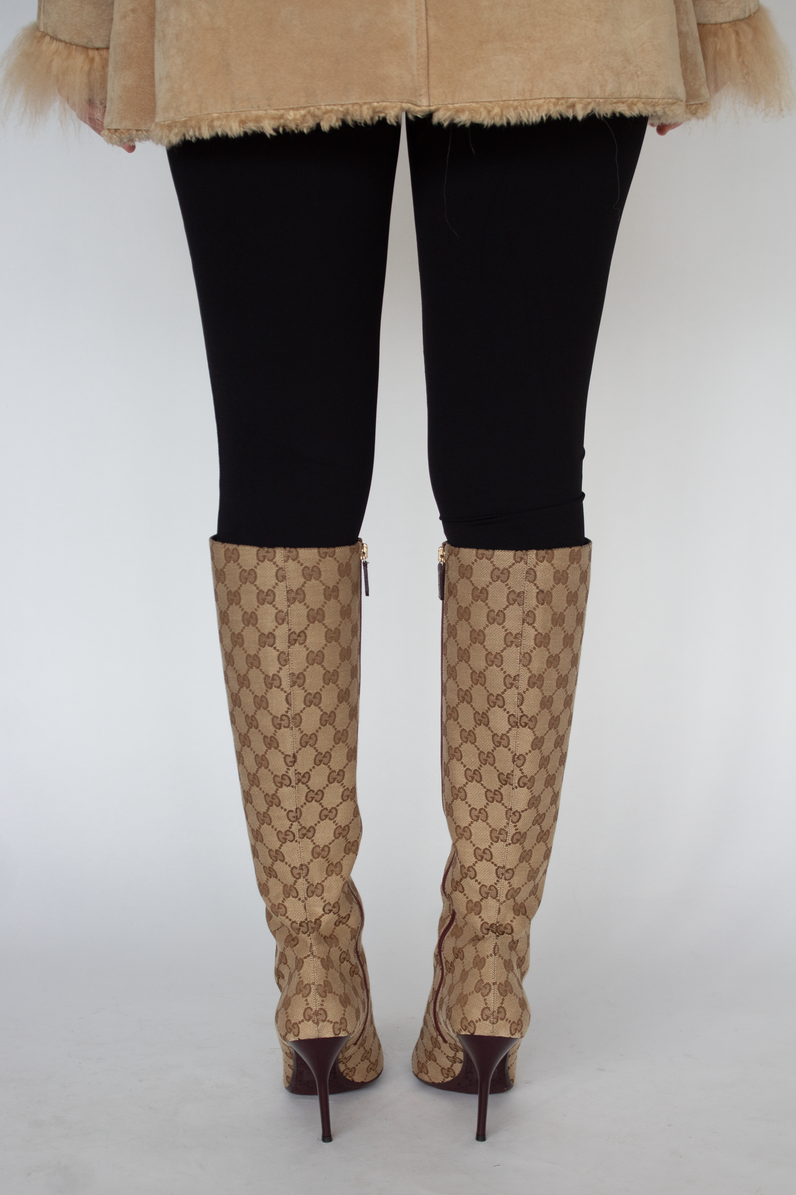 Gucci by Tom Ford monogram canvas boots