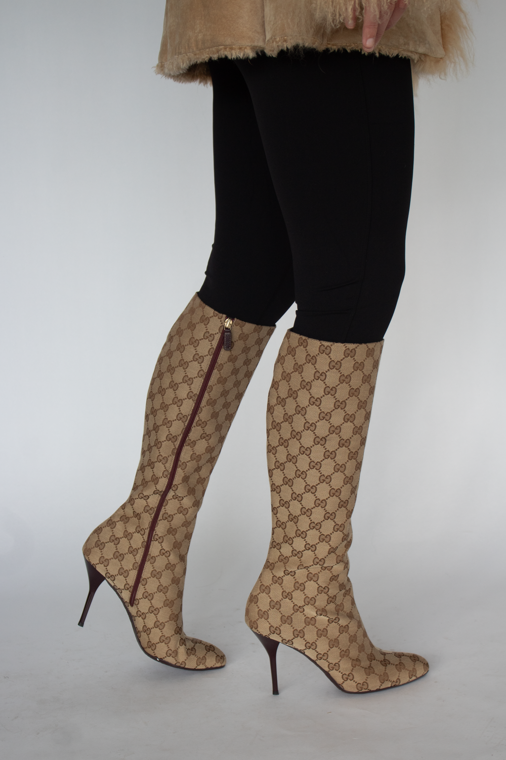 Gucci by Tom Ford monogram canvas boots