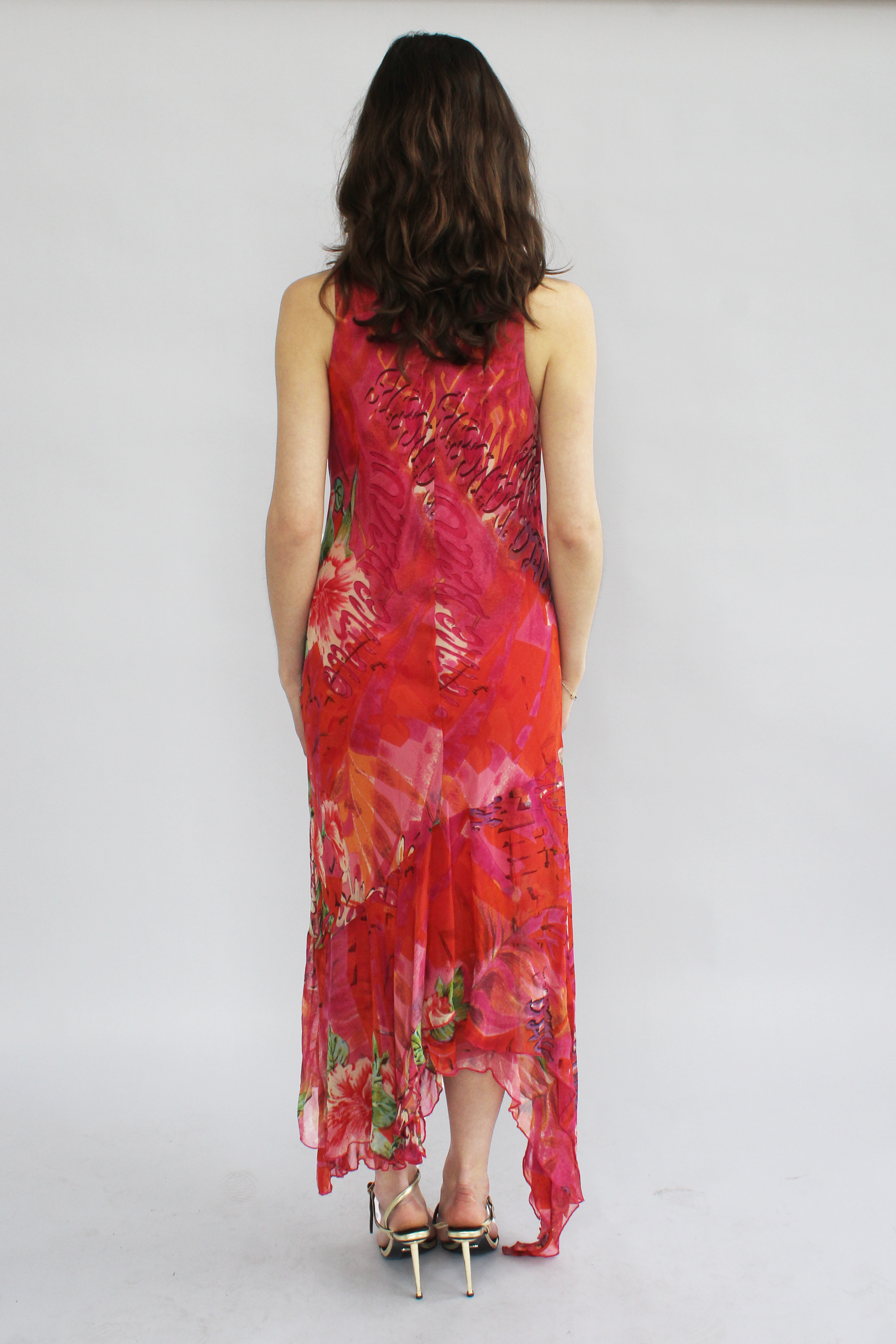 Floral pink maxi dress