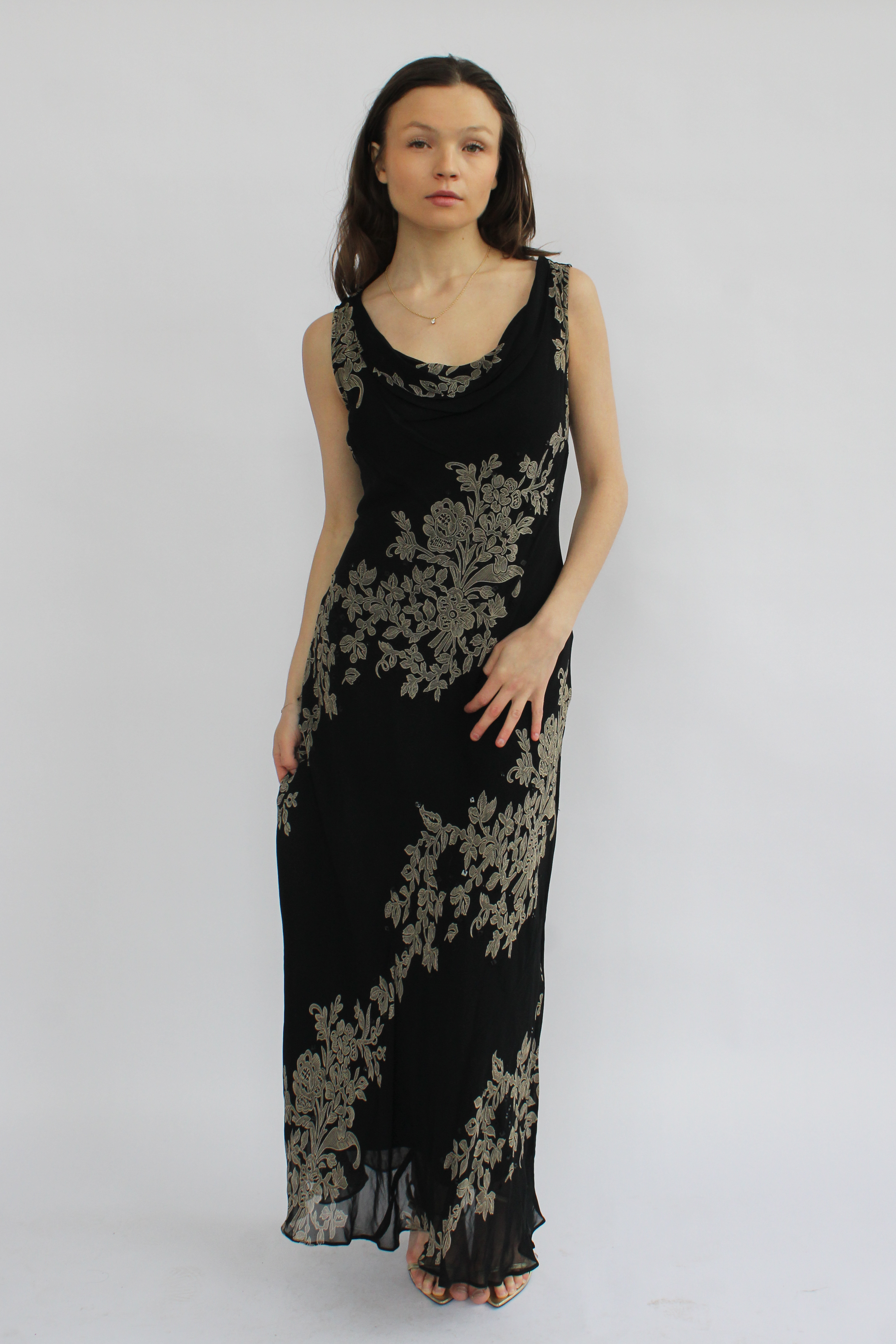 Black floral maxi dress