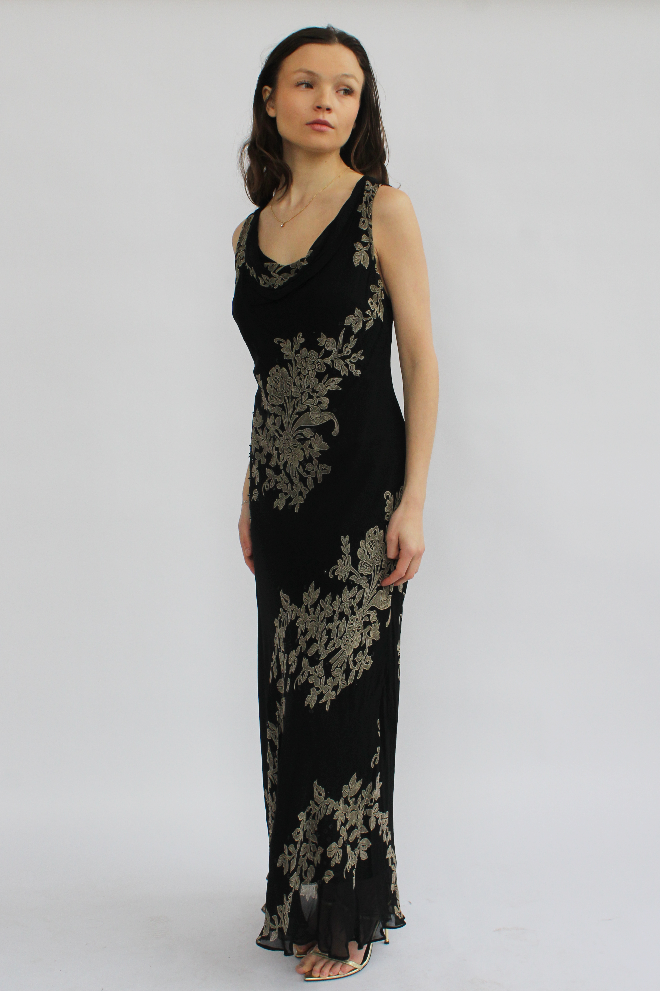 Black floral maxi dress