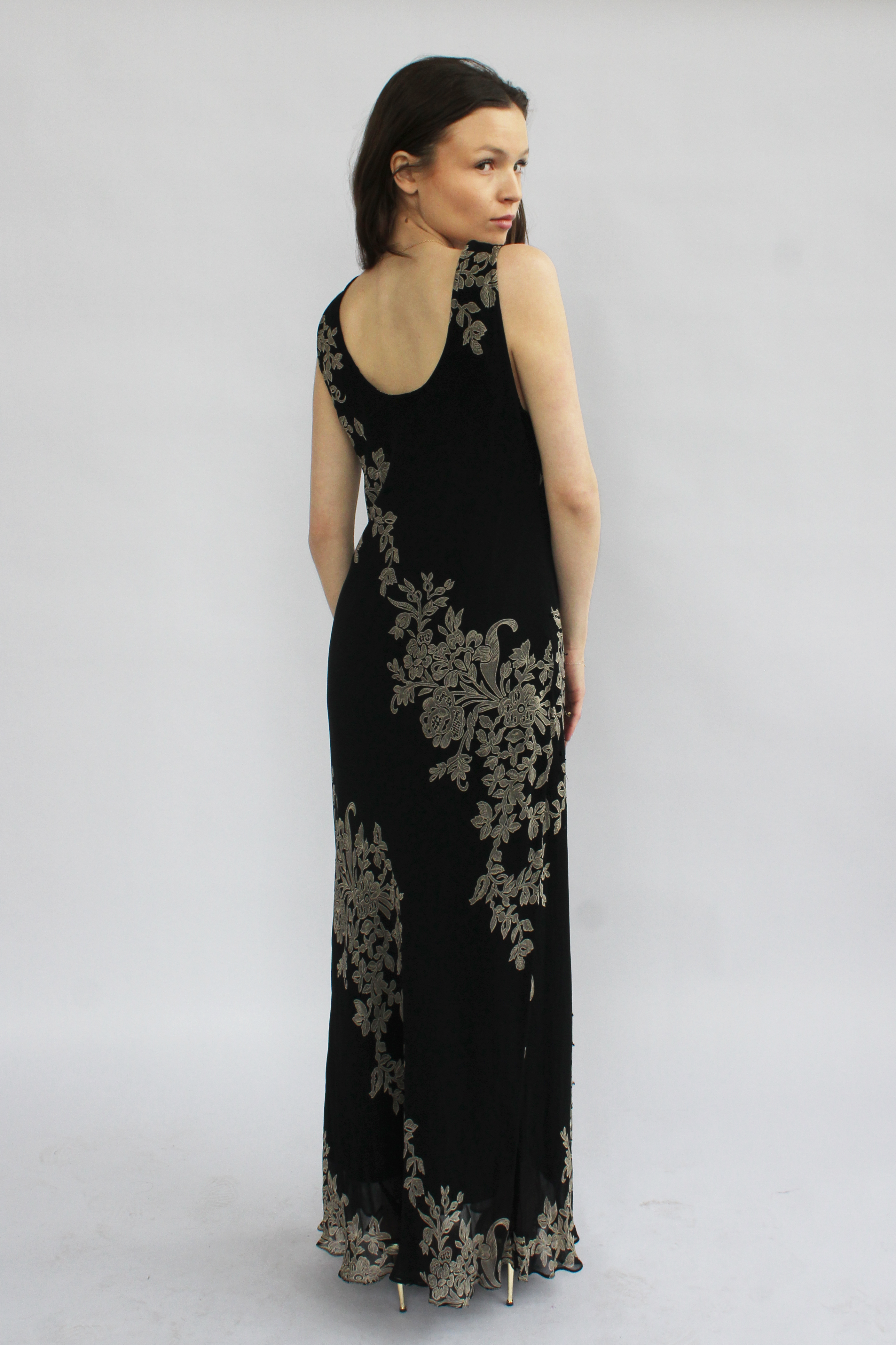 Black floral maxi dress