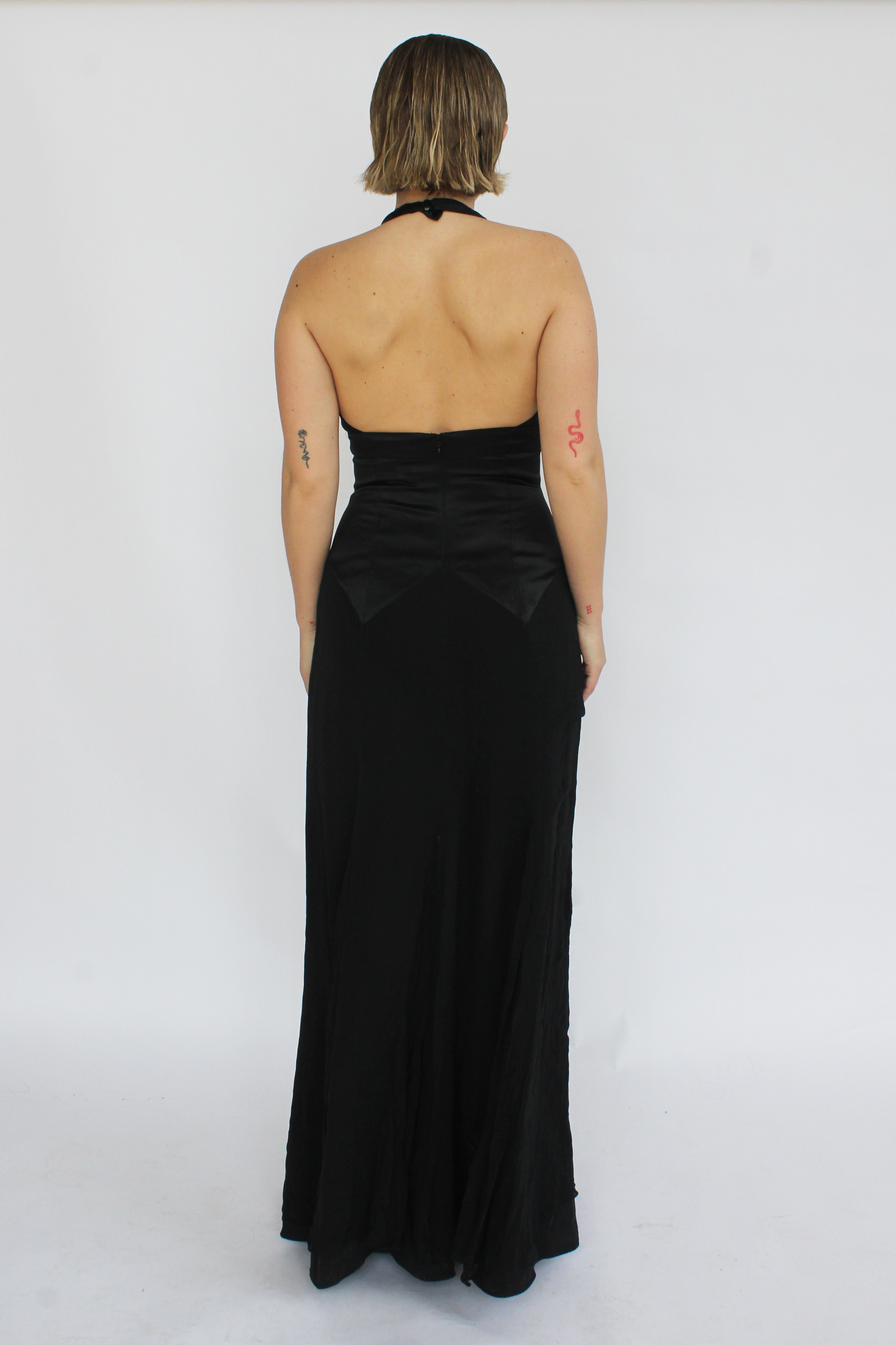 Black drop waist gown